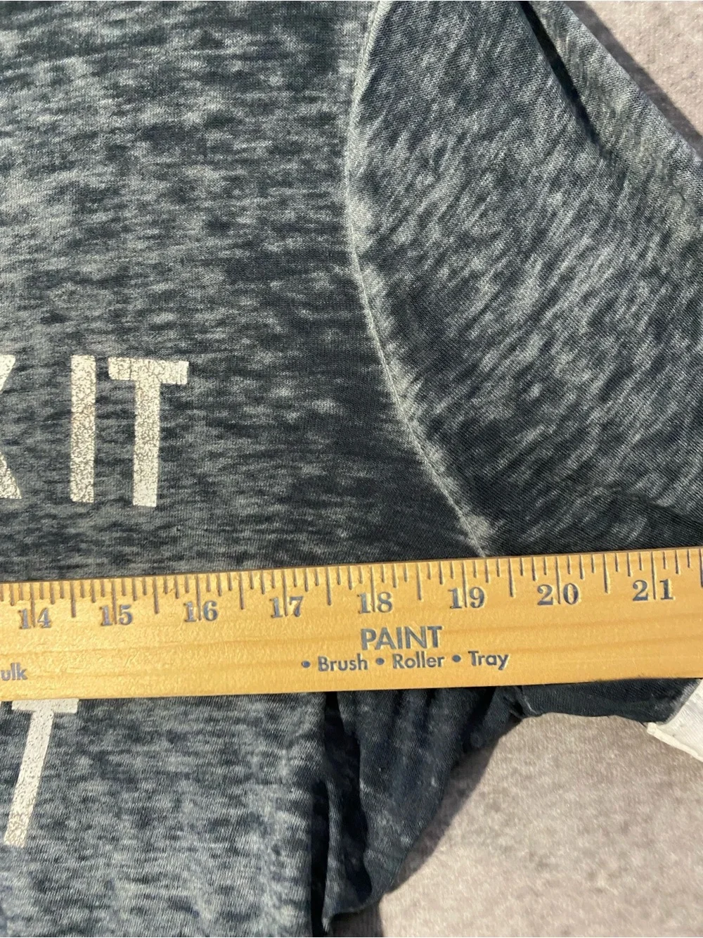 Modern Lux Large Gray Burnout Shirt You Break It You Buy It Striped Long Sleeve